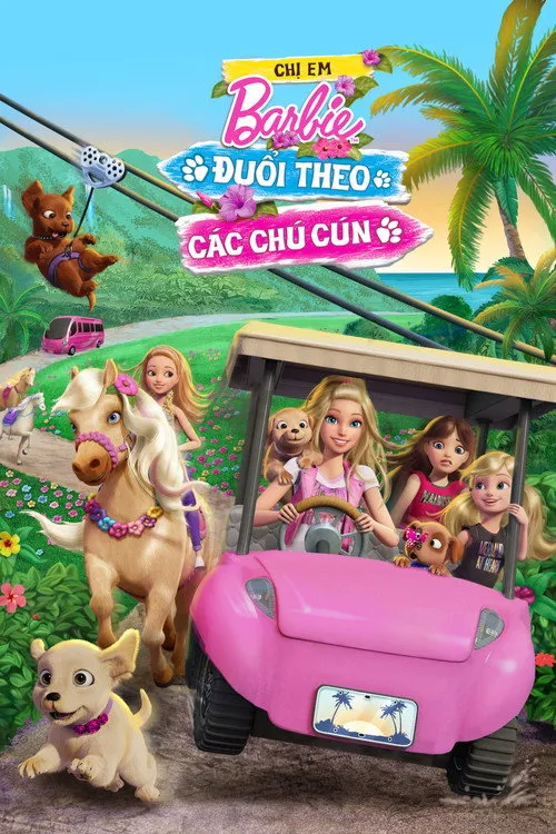 Chị em Barbie đuổi theo các chú cún